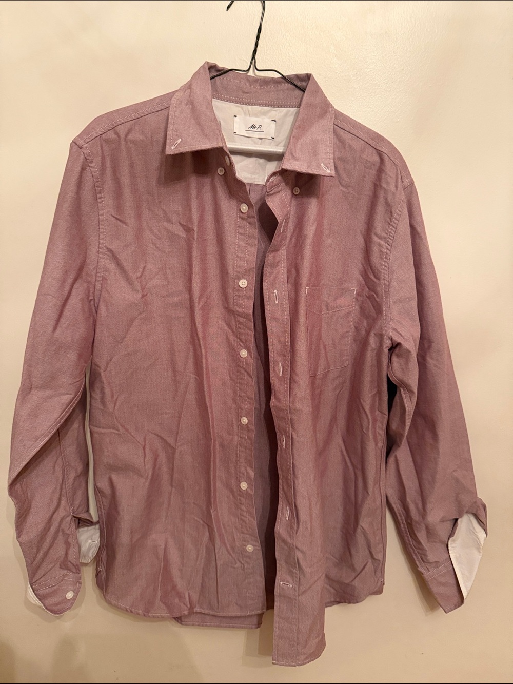 Men's Long-Sleeve Dress Shirt in Light Maroon